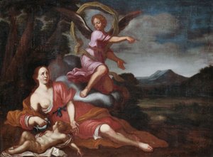 The Angel Shows Hagar and Ishmael the Way to the Saving Well by Unbekannt Unbekannt